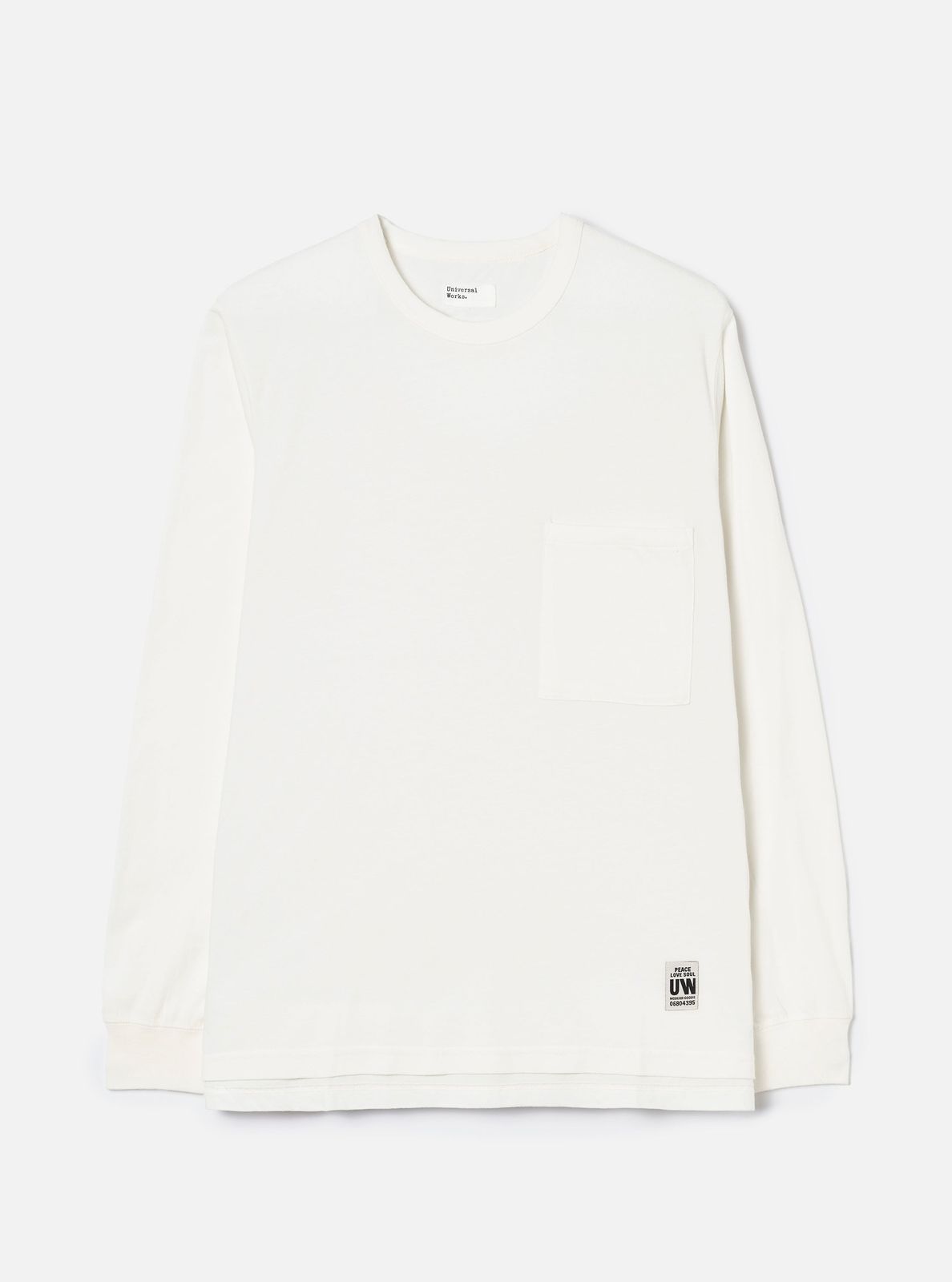 Ecru Single Jersey L/S Core Pocket Tee