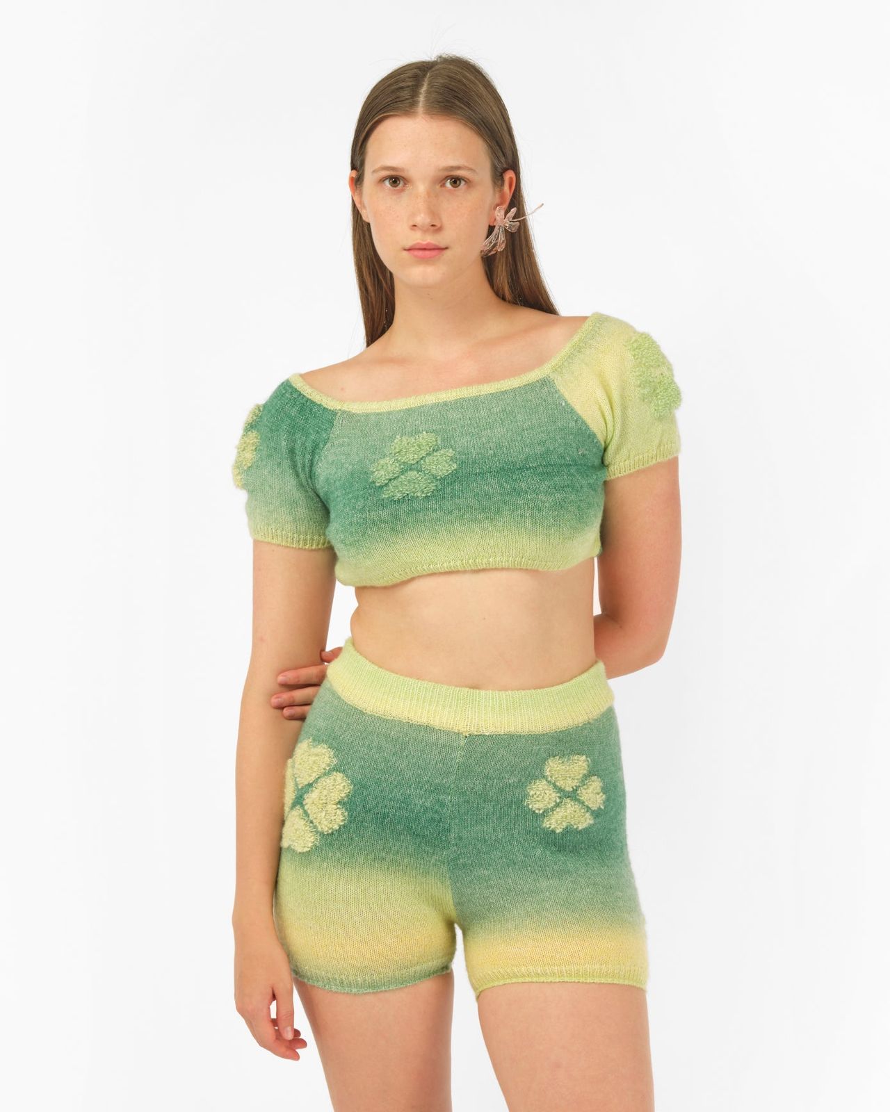GRADIENT CLOVER KNIT MINI TOP