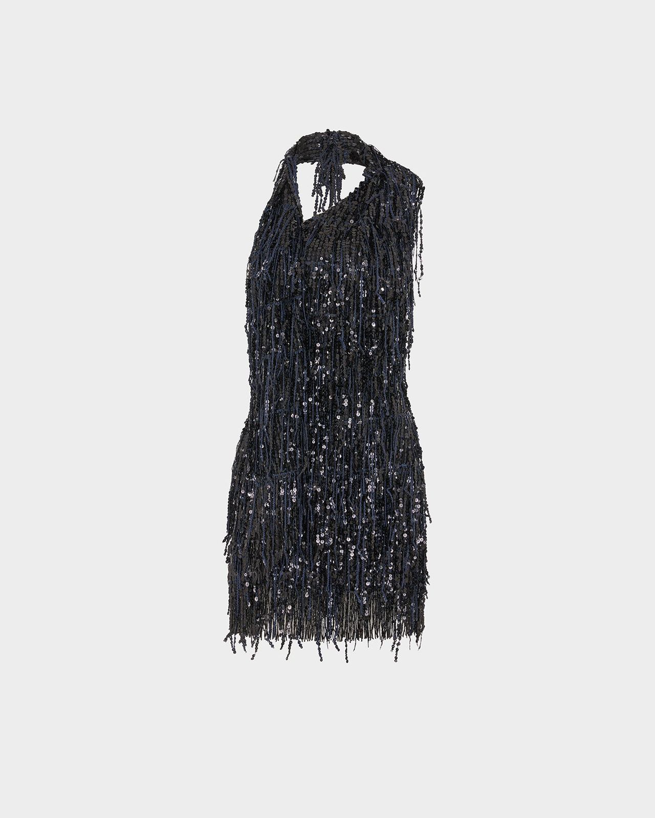 Roia Mini Dress in Fringe Sequin