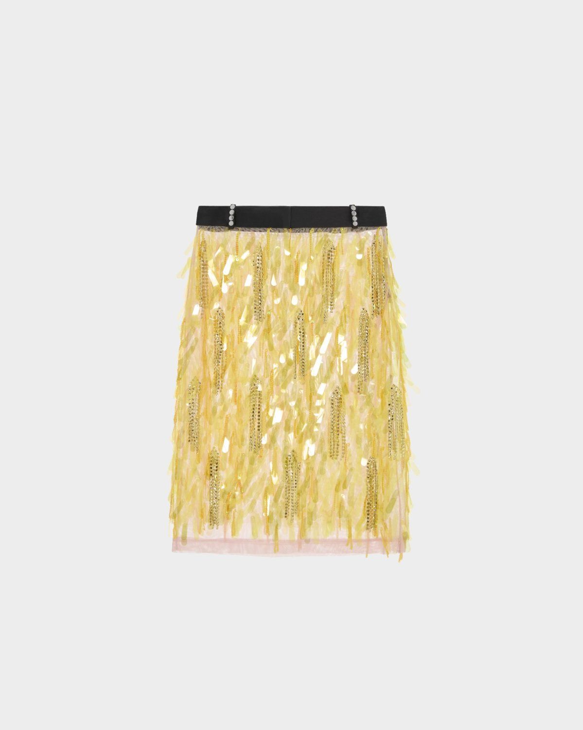 Emilia Midi Skirt in Embroidered Tulle