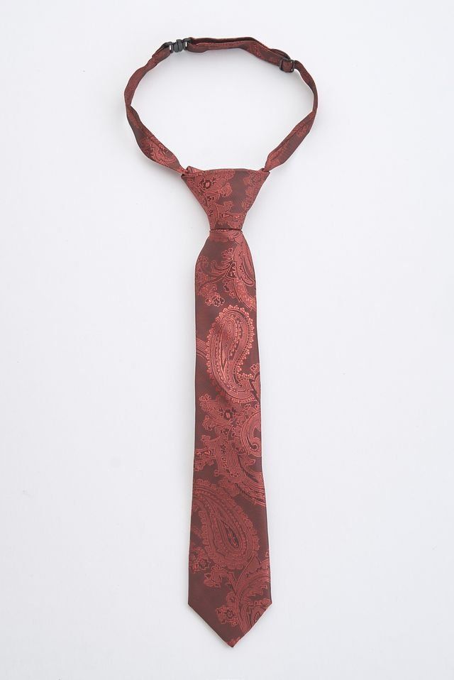 Junior Burgundy Paisley Tie