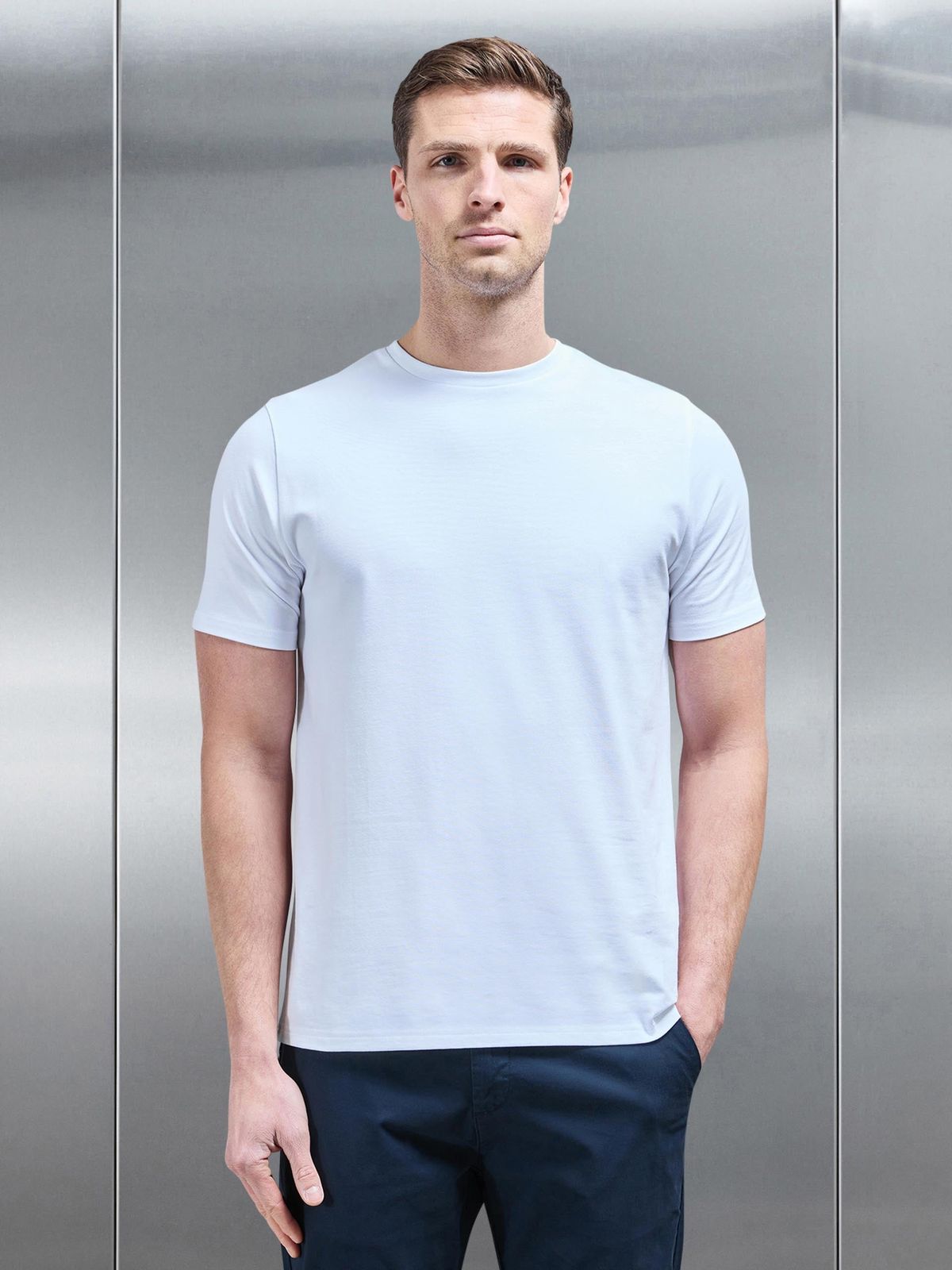 Essential Slim Fit Cotton Stretch T-Shirt in White