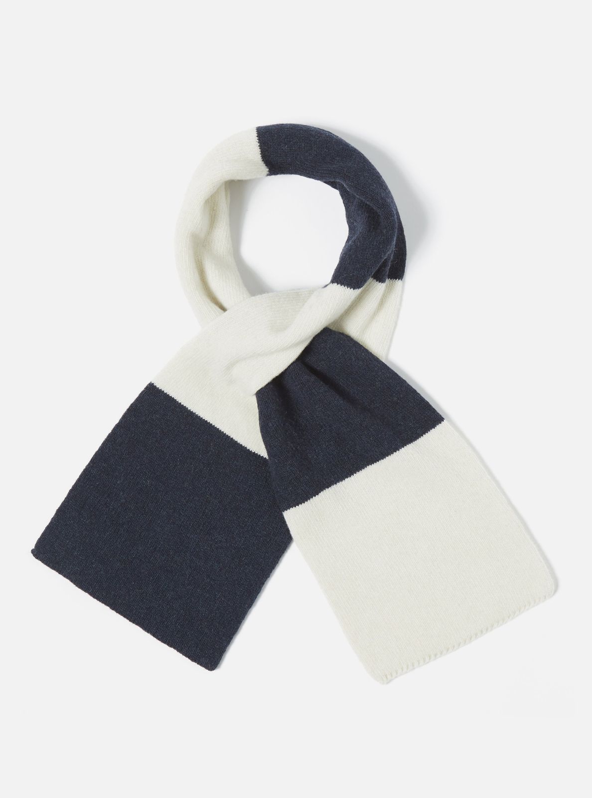 Navy/Ecru Soft Wool Deluxe Football Scarf