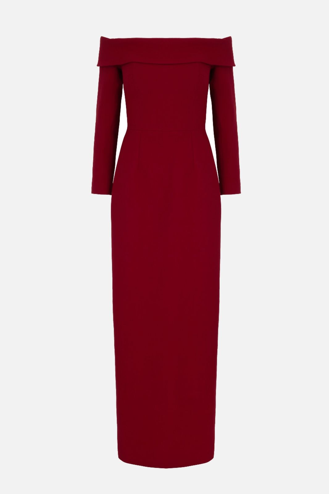 Nosrat Dress In Cherry Red Single Wool Crepe