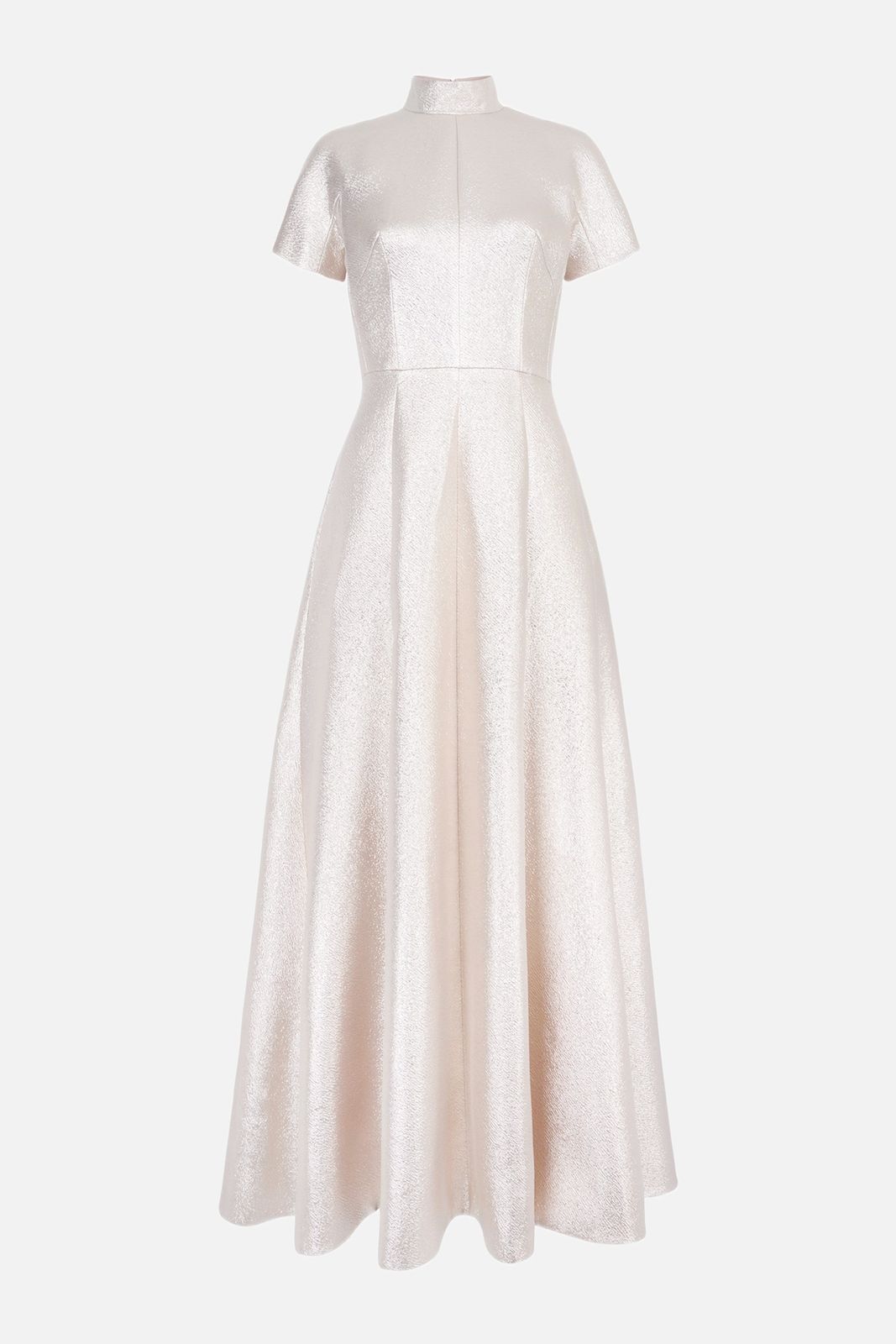 Malinda Dress in Champagne Metallic Cloque