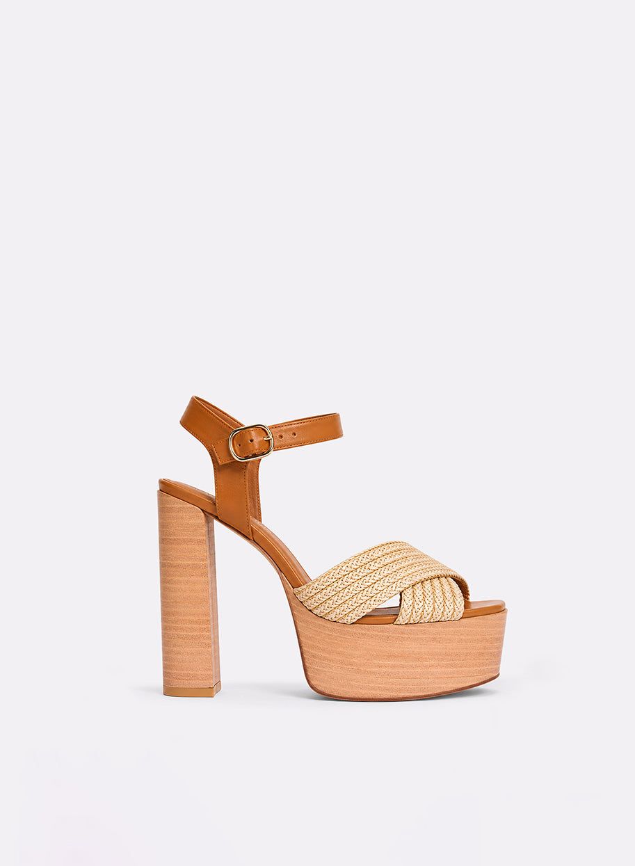 Raffia Heeled Platform