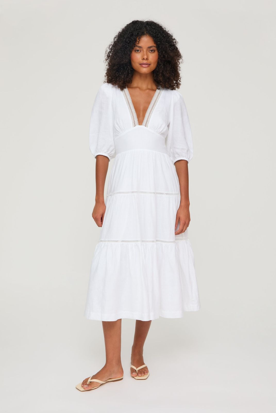 White Bay Lace Midi Dress