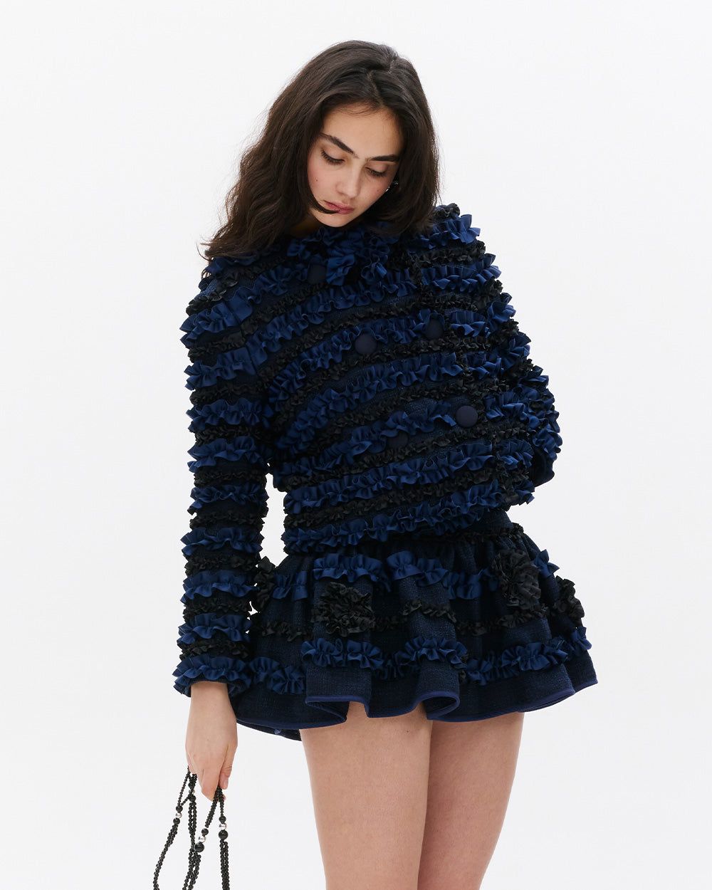 GATHERED RIBBON BOW JACKET