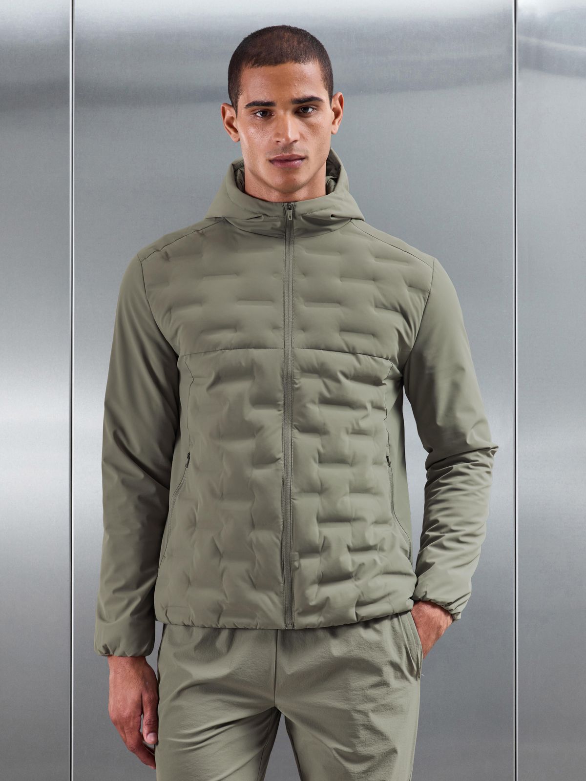 Active Quilted Windbreaker in Sage