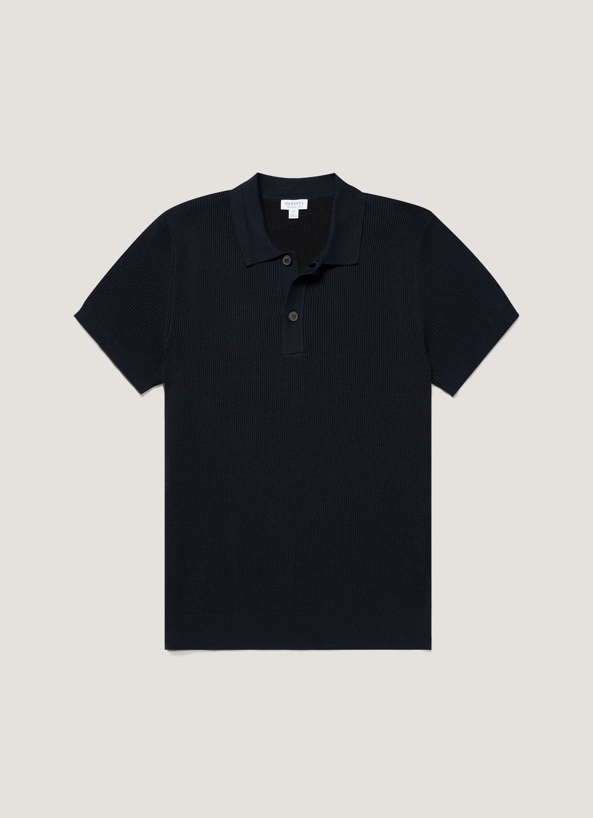 Men's Contrast Rib Polo Shirt in Navy