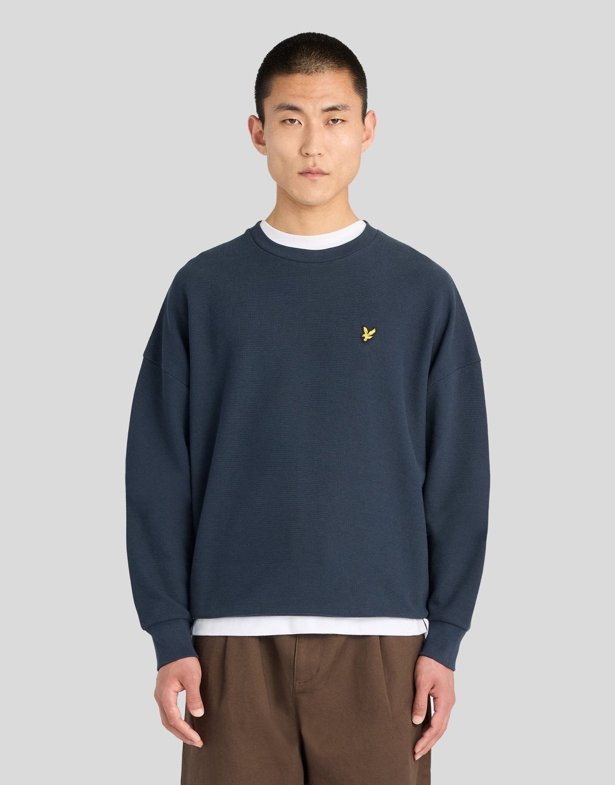 Textured Rib Crew Neck Sweatshirt