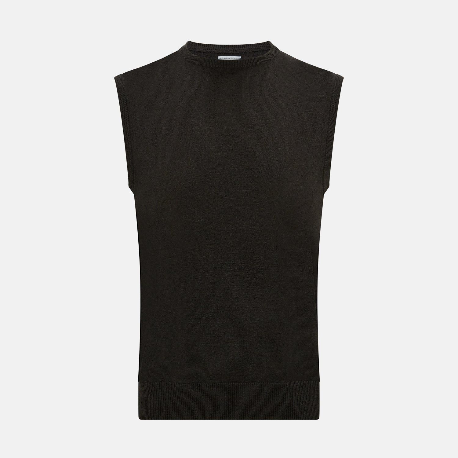 Dark Brown Cashmere Round Neck Vest