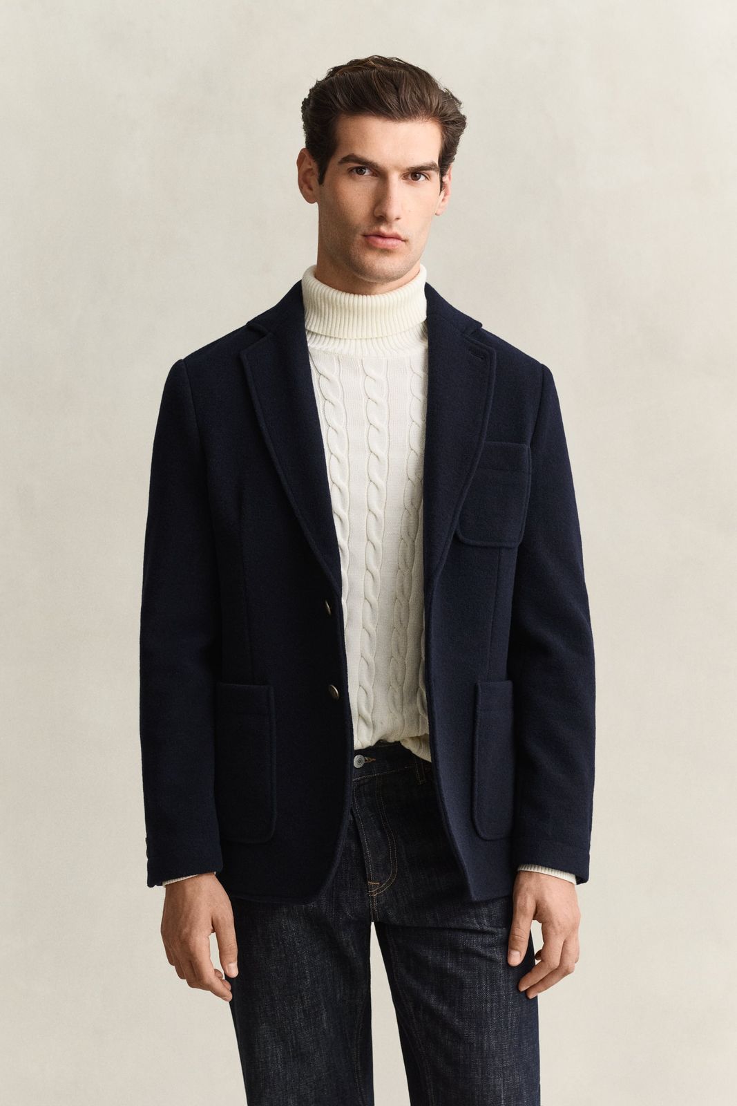 Felted Wool Club Blazer - EVENING BLUE