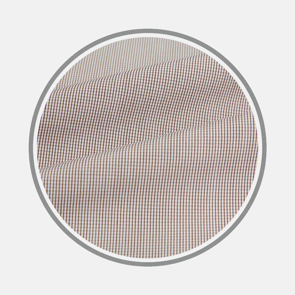 Brown Micro Graph Check Fabric