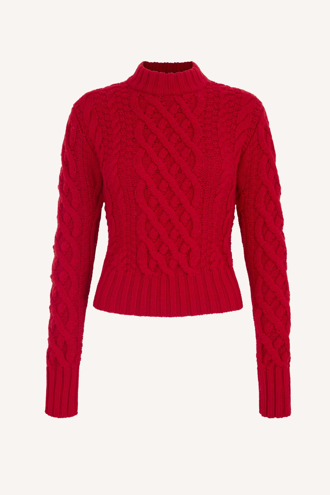 Emory Deep Red Cable Knit Jumper
