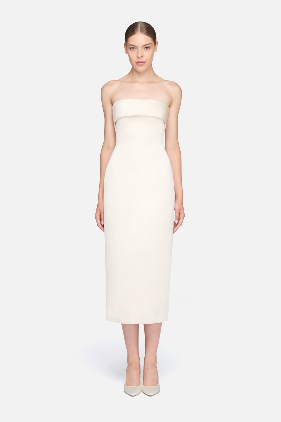 Keeley Strapless Bridal Dress in Ivory Duchess Satin