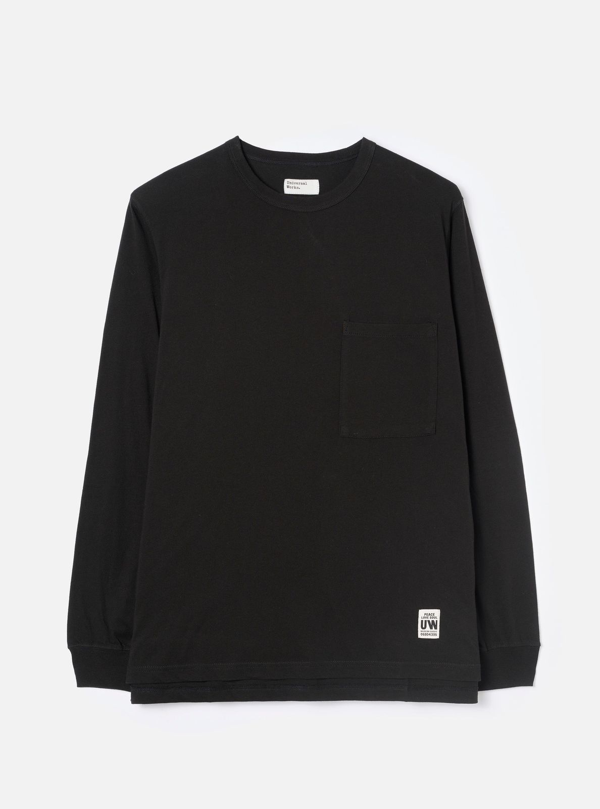 Black Single Jersey L/S Core Pocket Tee