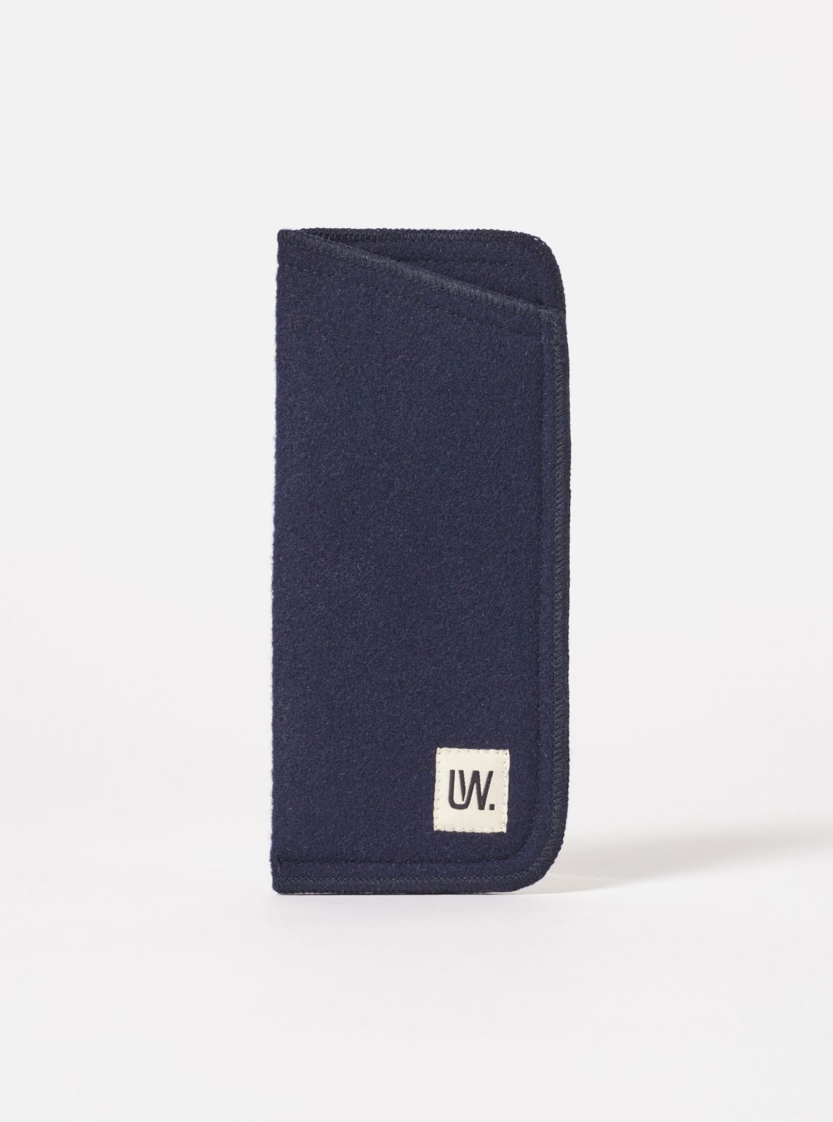 Navy Melton Large Glasses Case