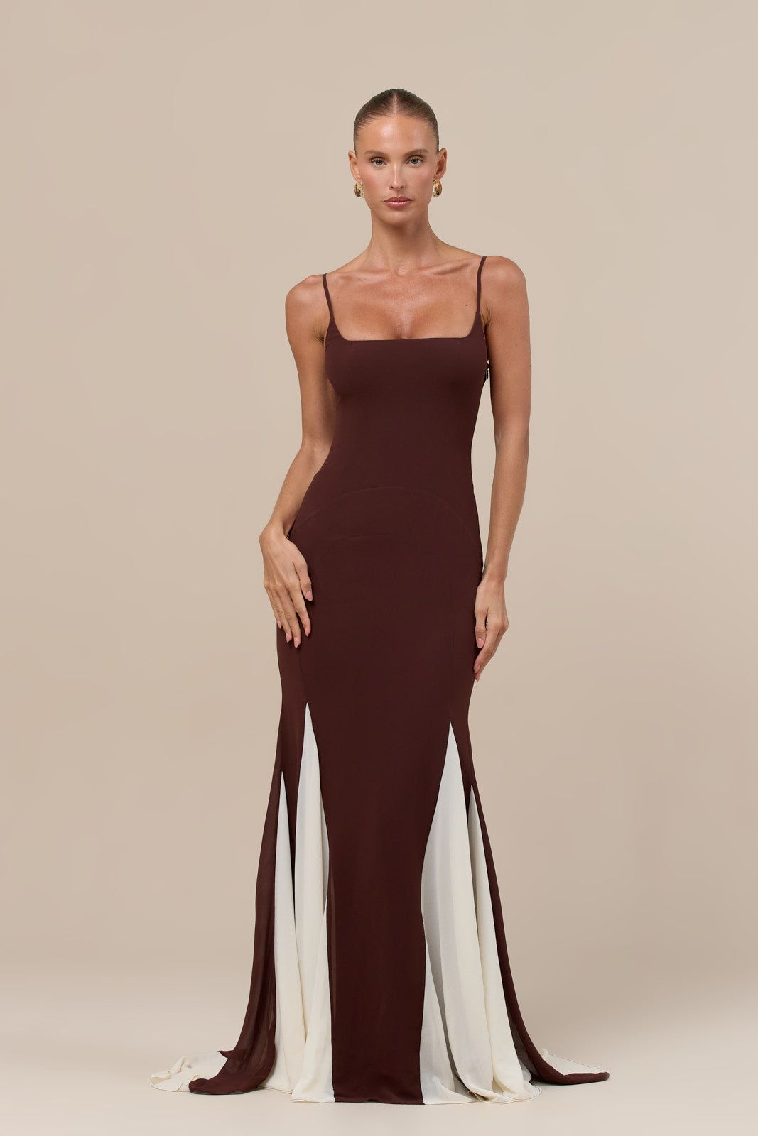 RAYNE PANELLED MAXI DRESS | CHOCOLATE AND CREAM