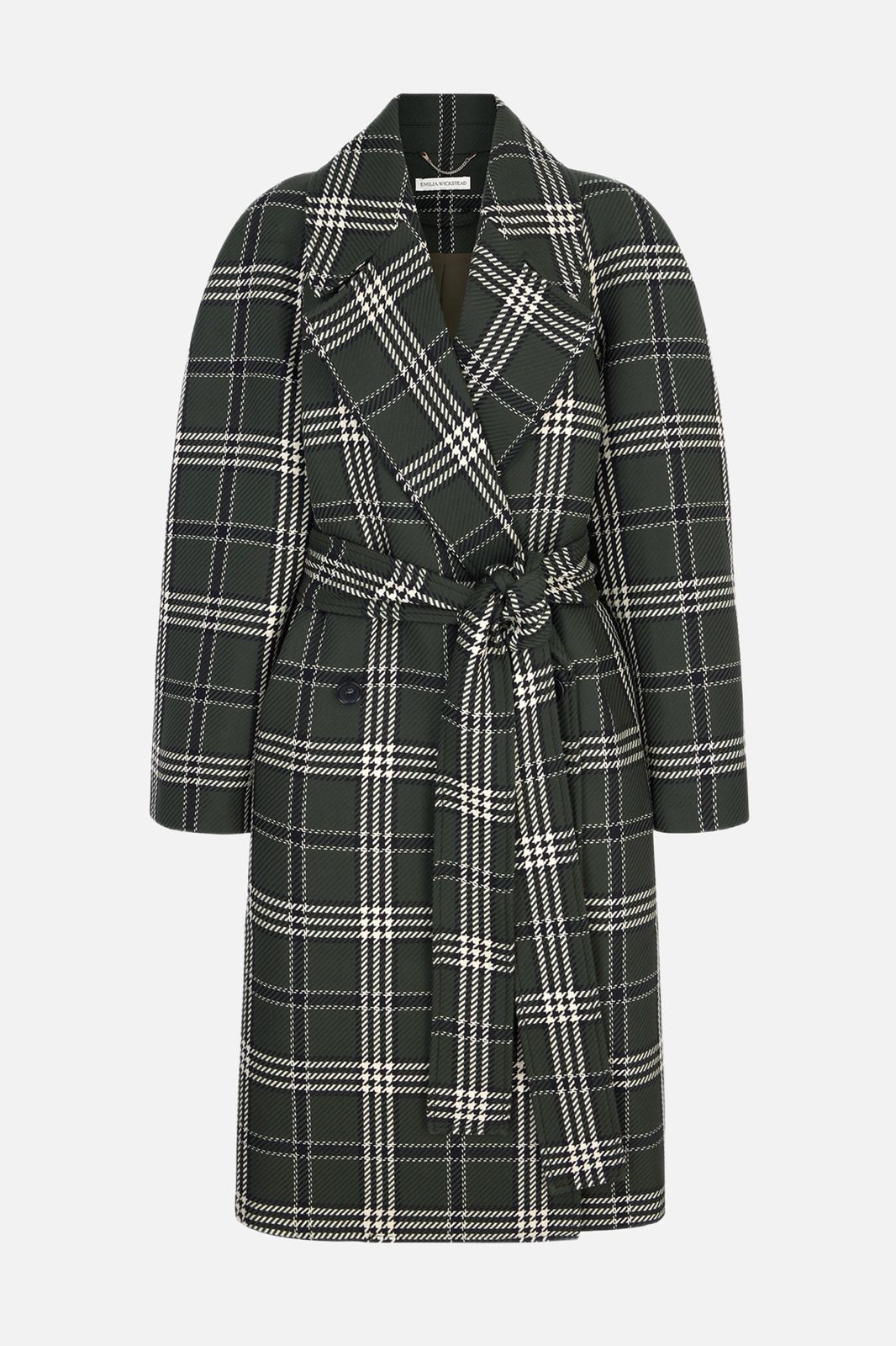 Lilabet Coat In Military Green Shetland Tartan