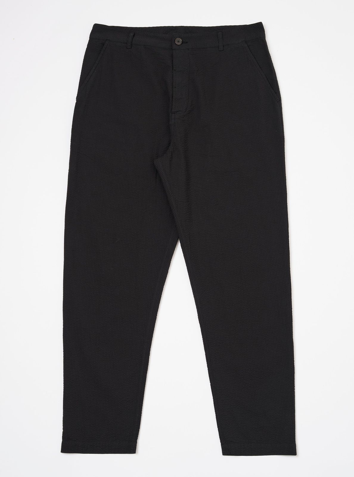 Black Merida Seersucker Military Chino