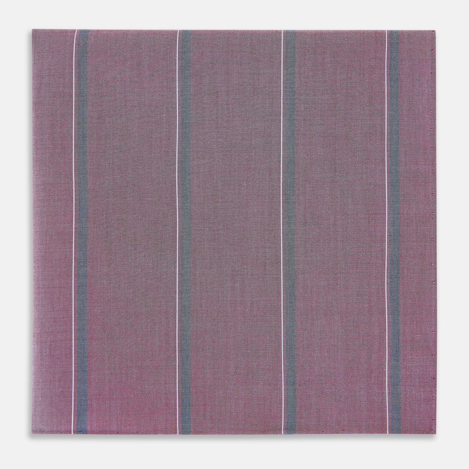 Cerise Red Track Stripe Hand-Rolled Handkerchief
