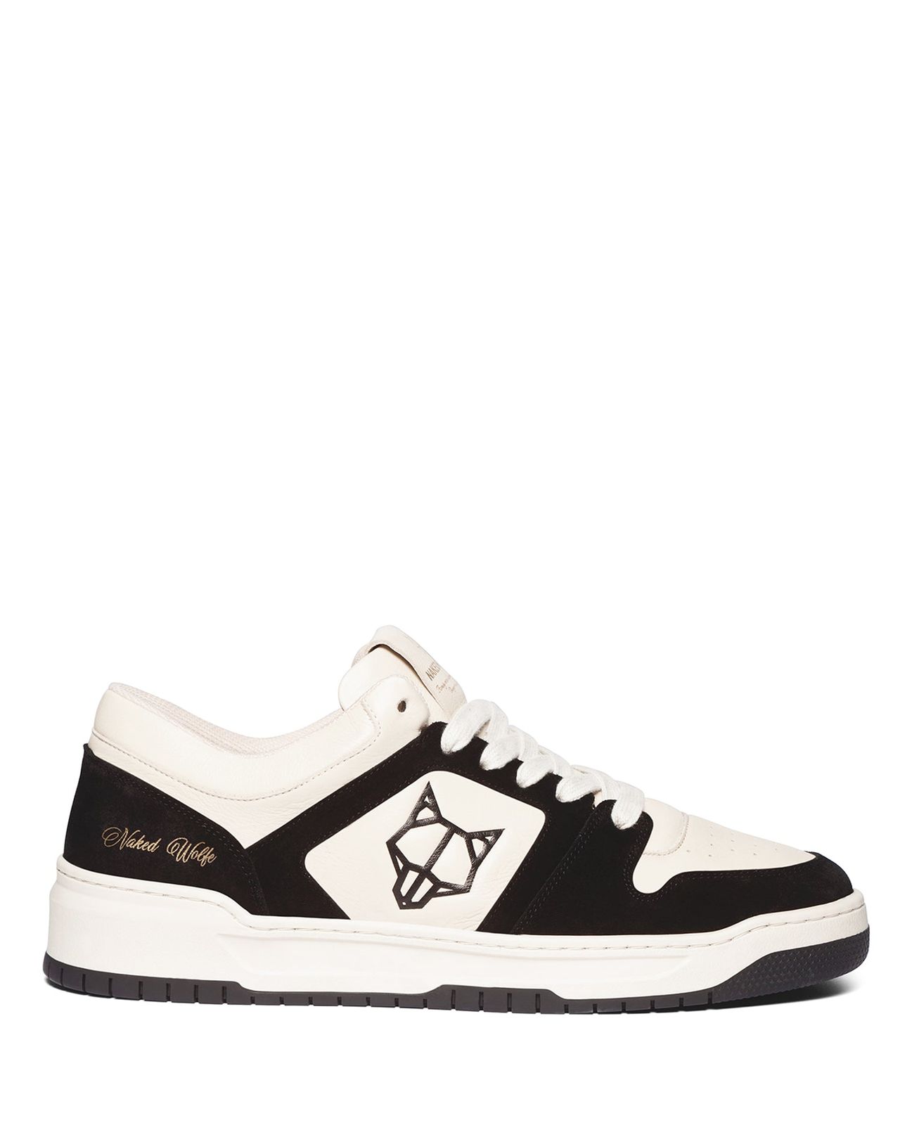CM-01 Bone Leather / Black Cow Suede Combo