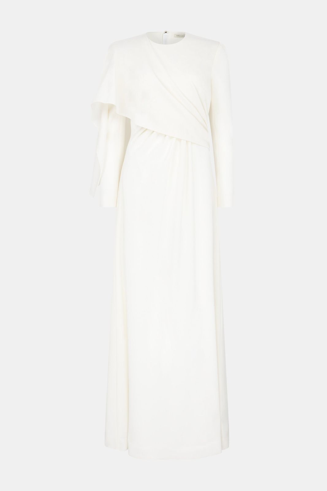 Aleska Dress In Ivory Single Wool Crepe