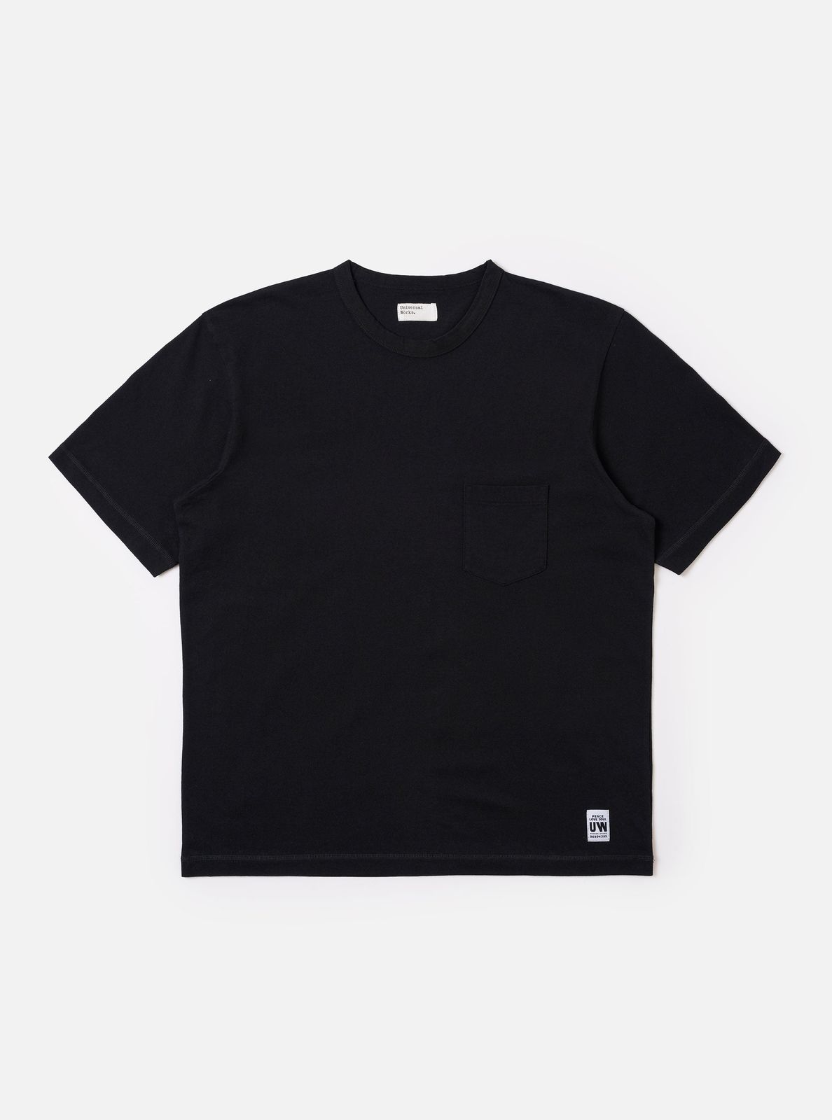 Black Recycled/Bio Jersey Core Pocket Tee