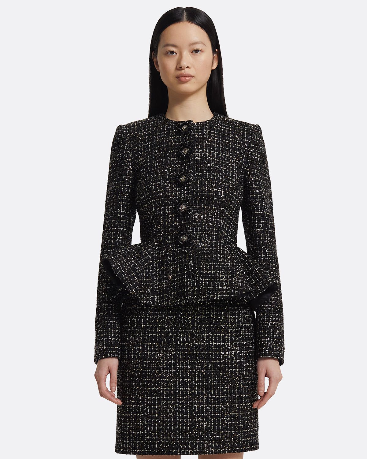 Tomomi Jacket in Black & Gold with Black Pearl