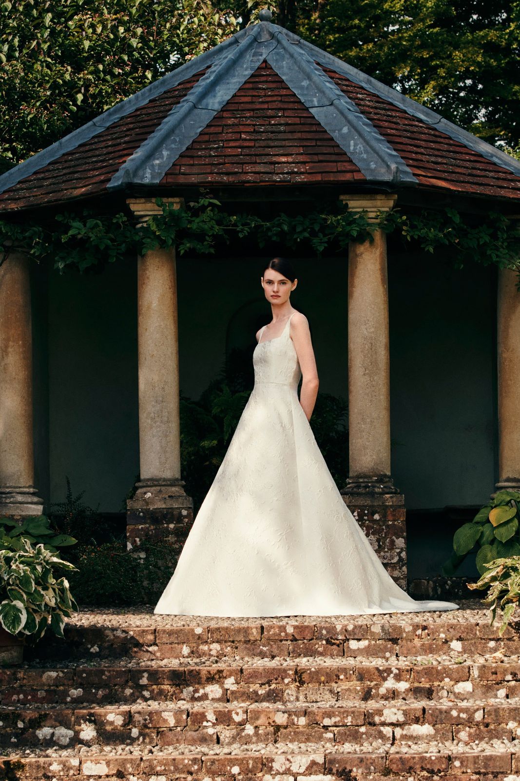 Irena Bridal Dress in Ivory Fine Floral Jacquard