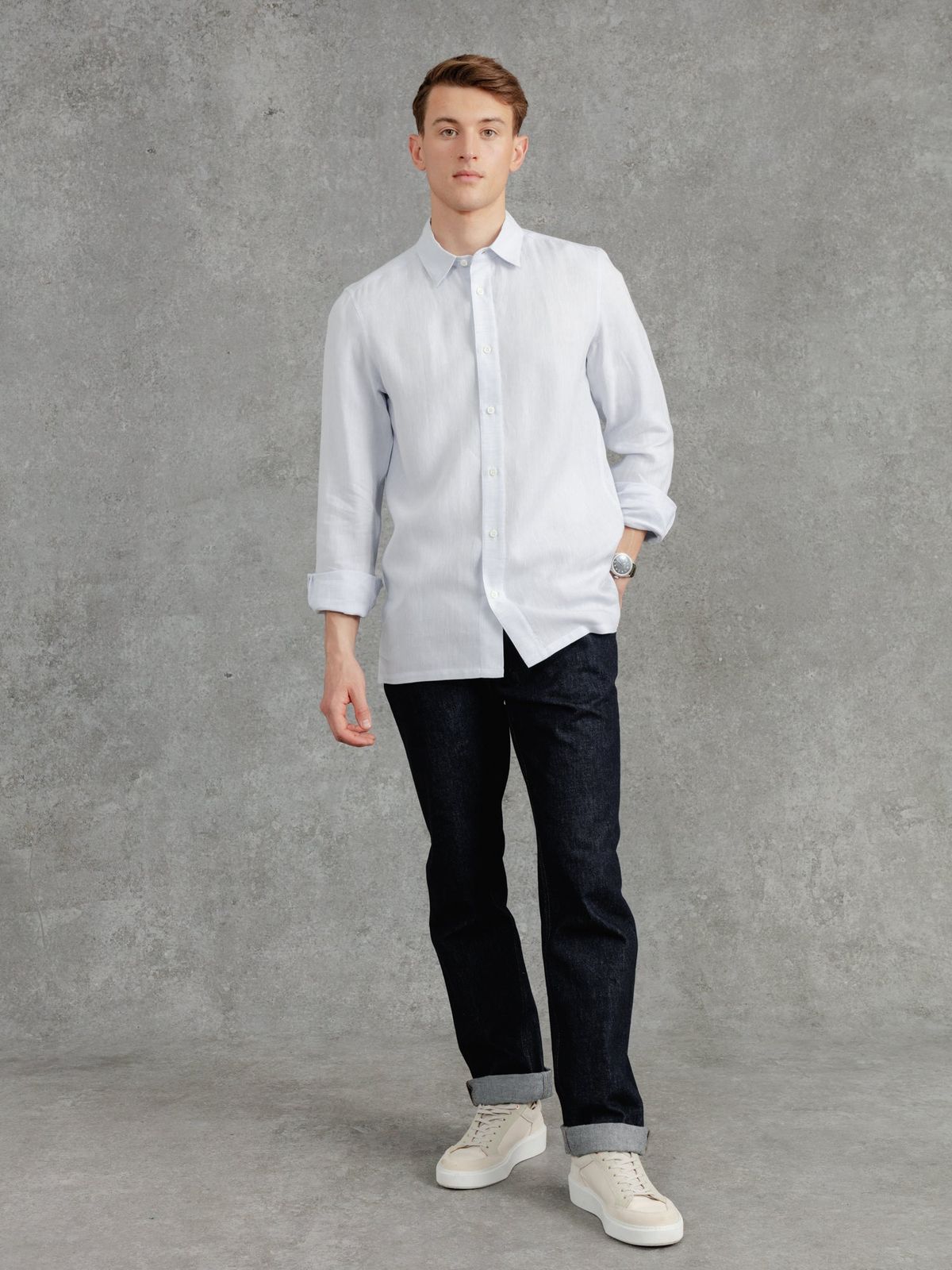 The Victor Linen Shirt - Pale Smoke