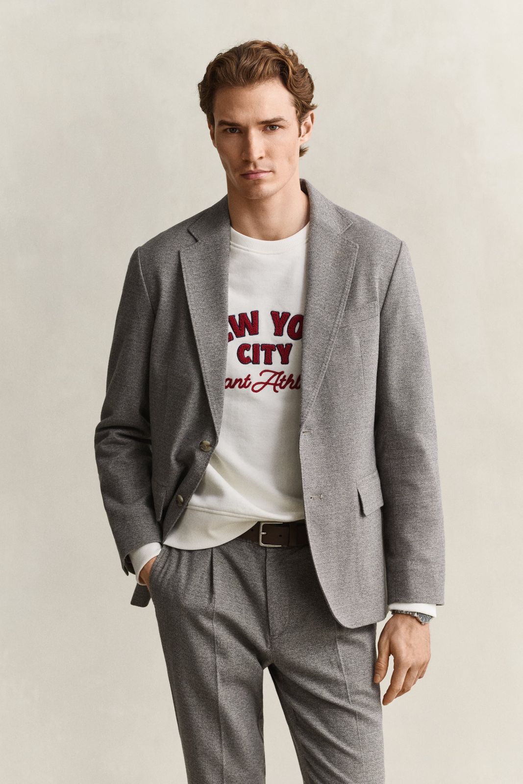 Flannel Blazer - MIST TAUPE