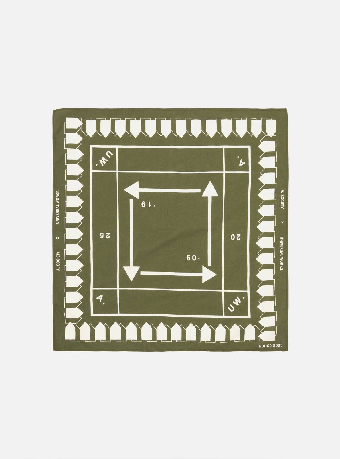 A. SOCIETY x Universal Works Olive Cambric Neckerchief