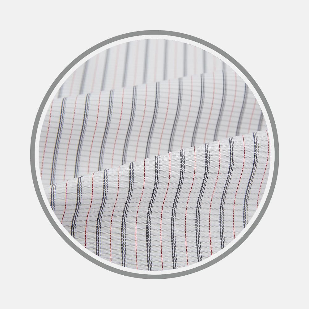 Red and Navy Graph Check Fabric