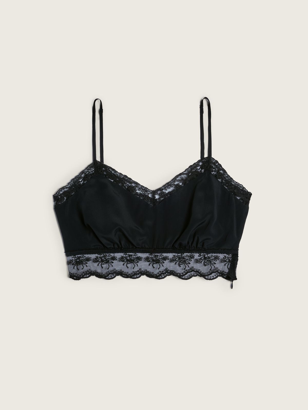 Lace Trim Negligee Bralette