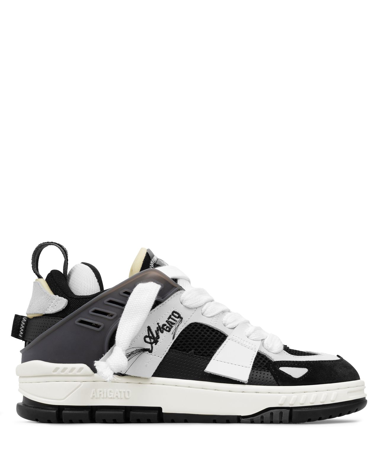 W Area Patchwork Black/White Leather/Suede