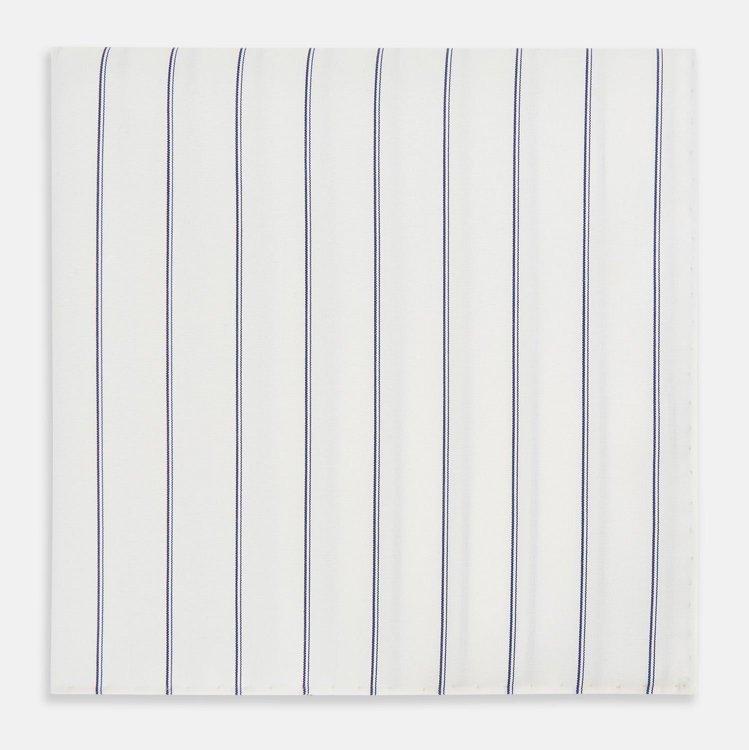 Dark Navy Double-Pinstripe Hand-Rolled Handkerchief