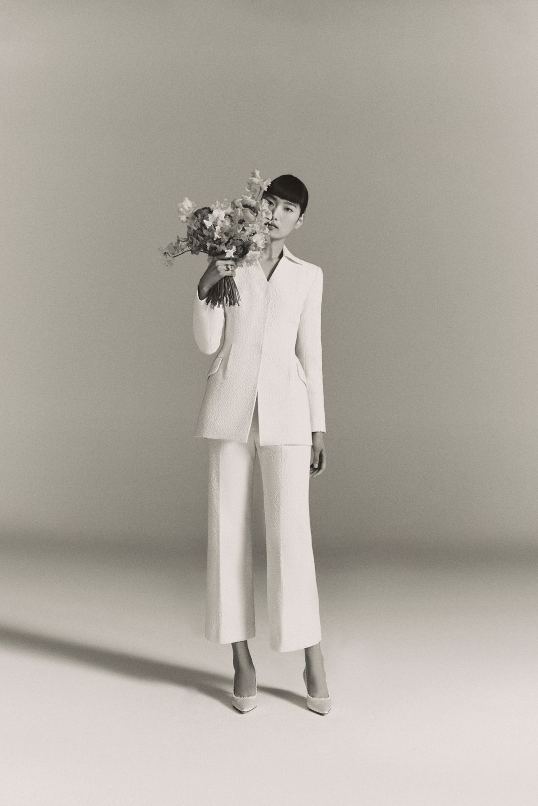 Audra Bridal Suit in Ivory Cotton Boucle