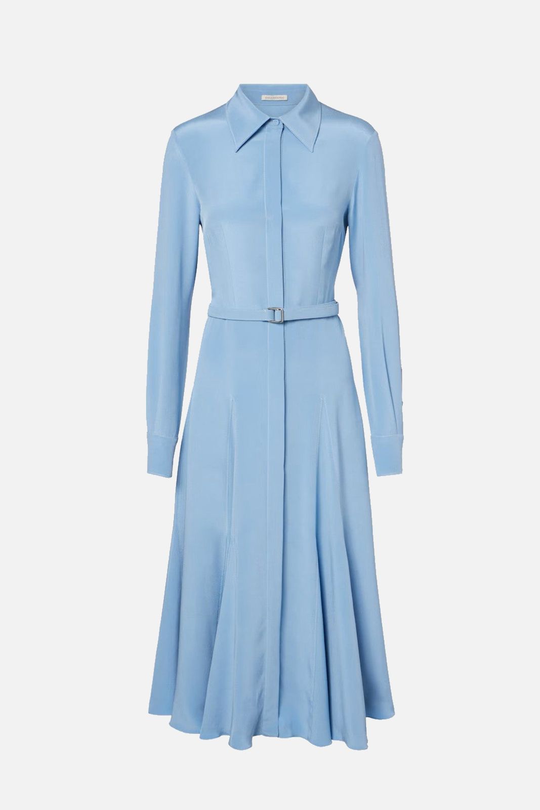 Riko Dress In Cloudy Blue Silk Crepe De Chine