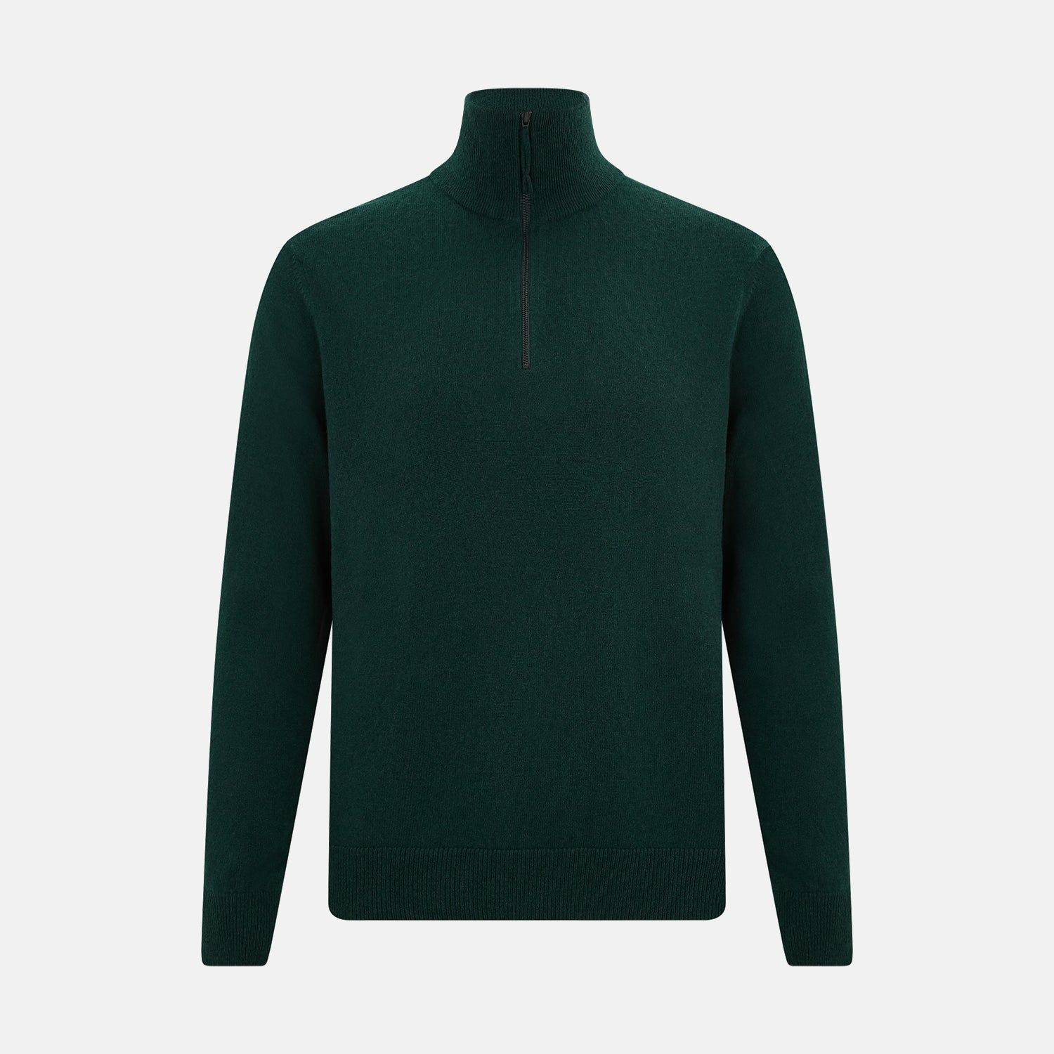 Forest Green Half-Zip Cashmere Jumper
