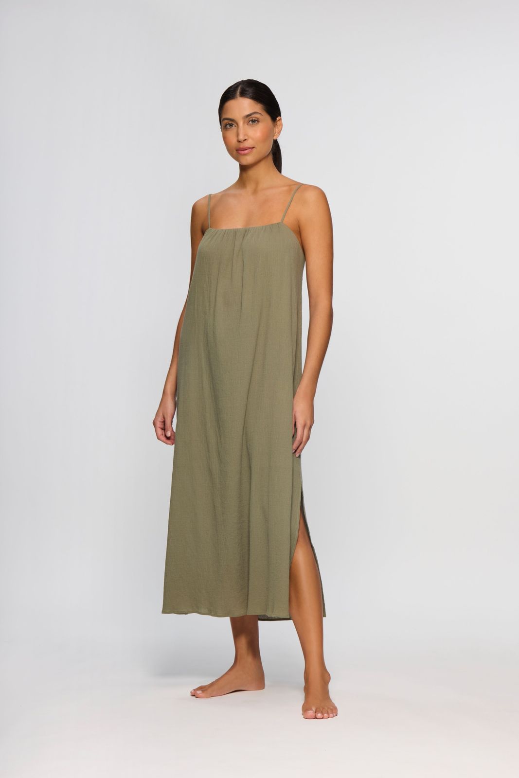 Olive Green Midi Dress