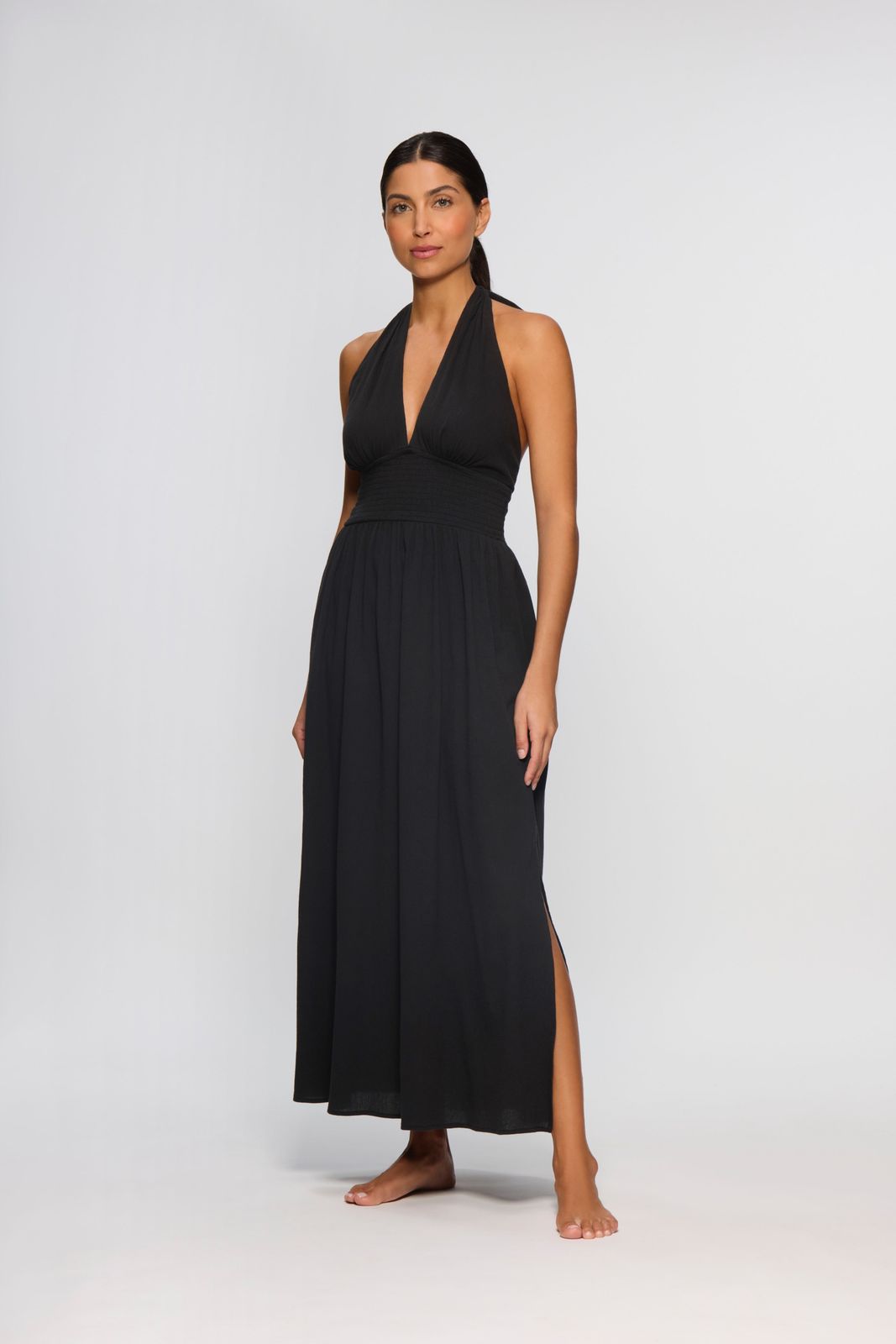 Black Halterneck Maxi Dress