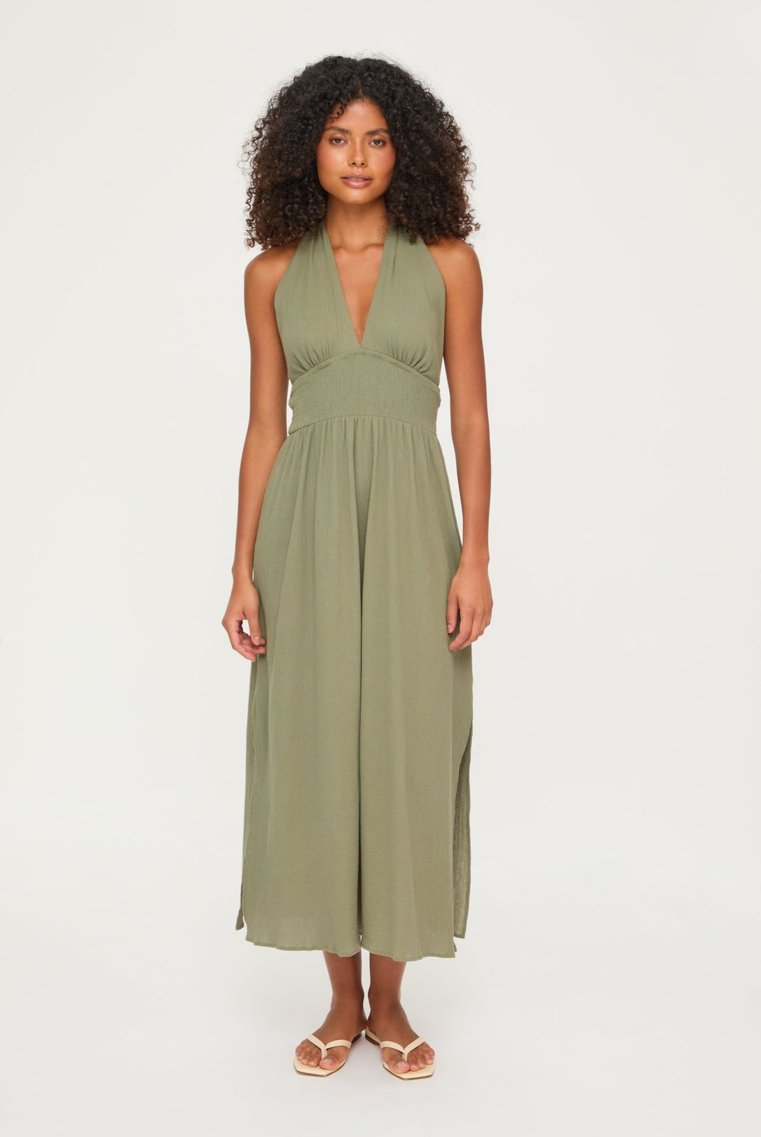 Arles Maxi Halterneck Dress
