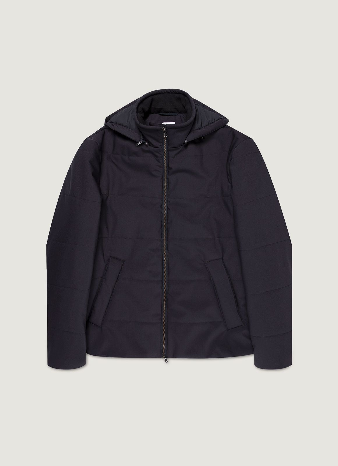 Men's Wool Puffer Jacket in Navy