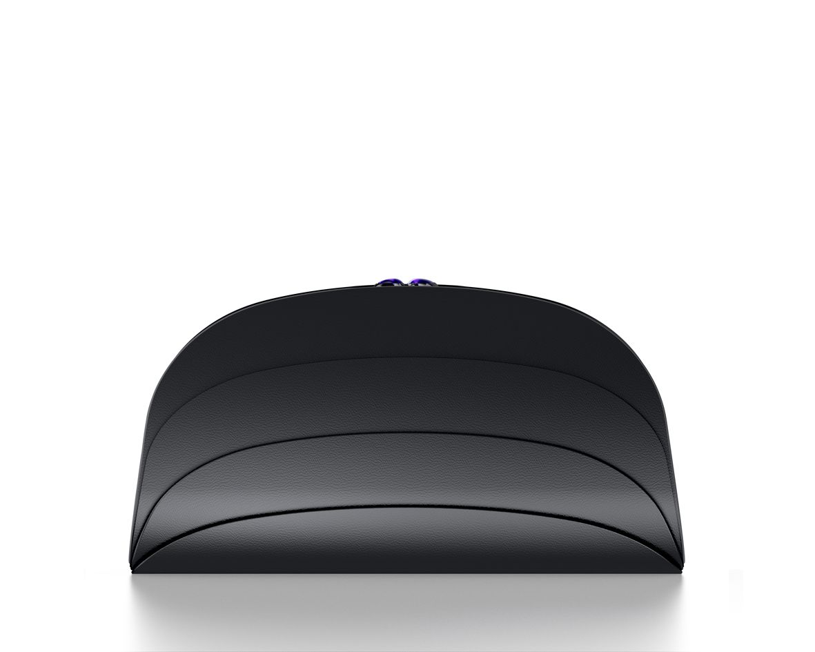 Millefoglie C handbag. Black calfskin and amethyst gemstones. Black ruthenium-plated accents.