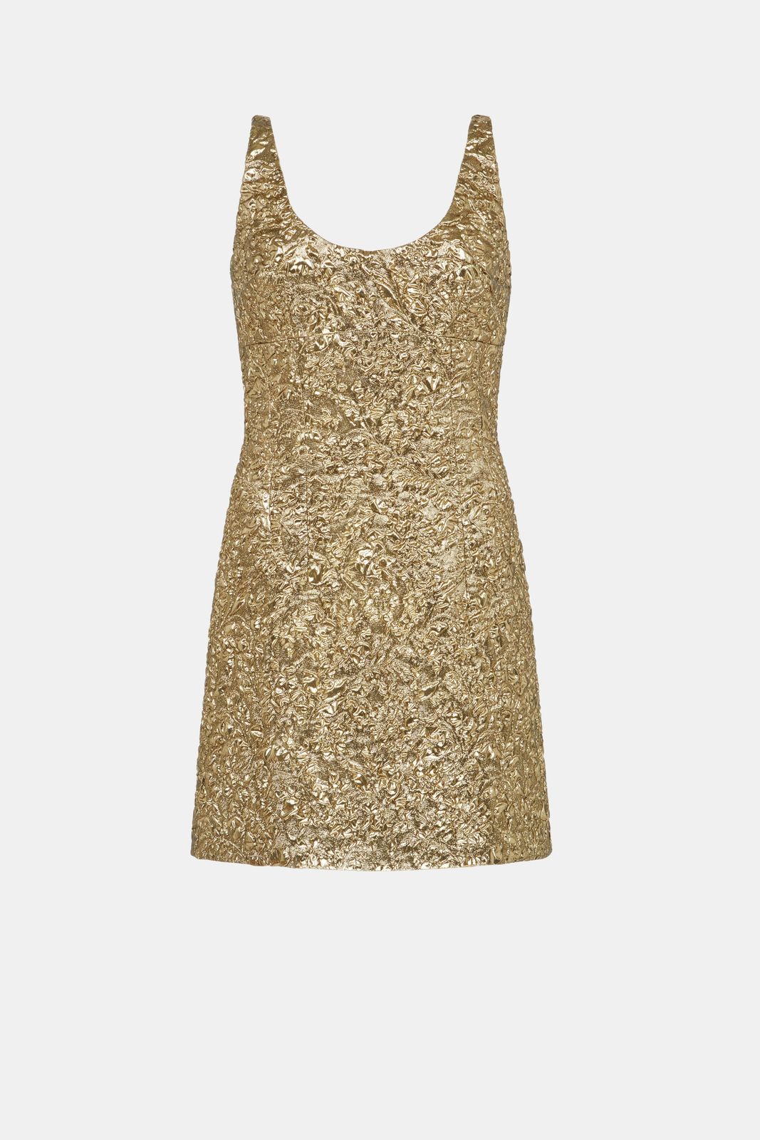 Einna Dress In Gold Double Warp Floral