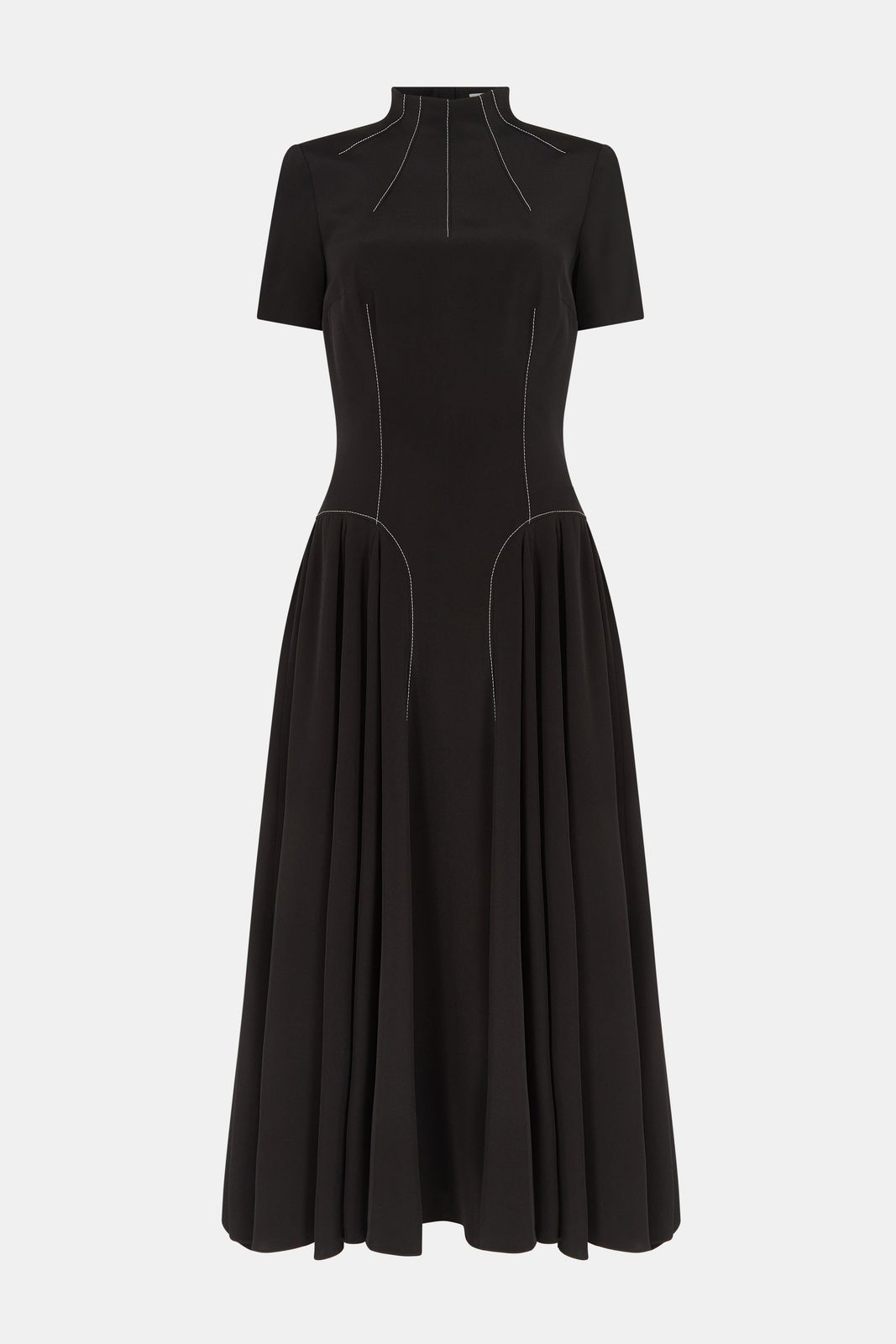 Neptune Dress In Black Silk Crepe De Chine