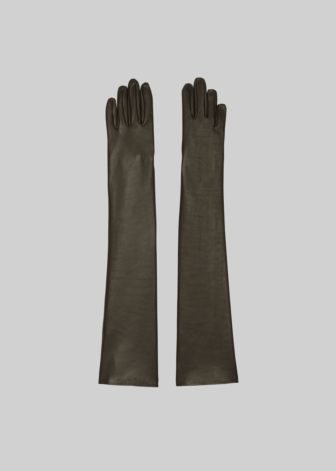 Veneto Long Leather Gloves - Dark Olive
