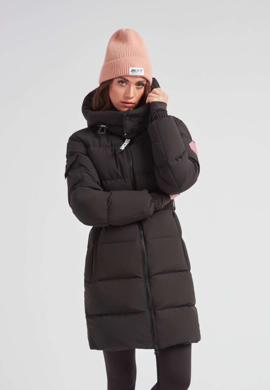 EZ Belted Down Puffer Coat Matt Black
